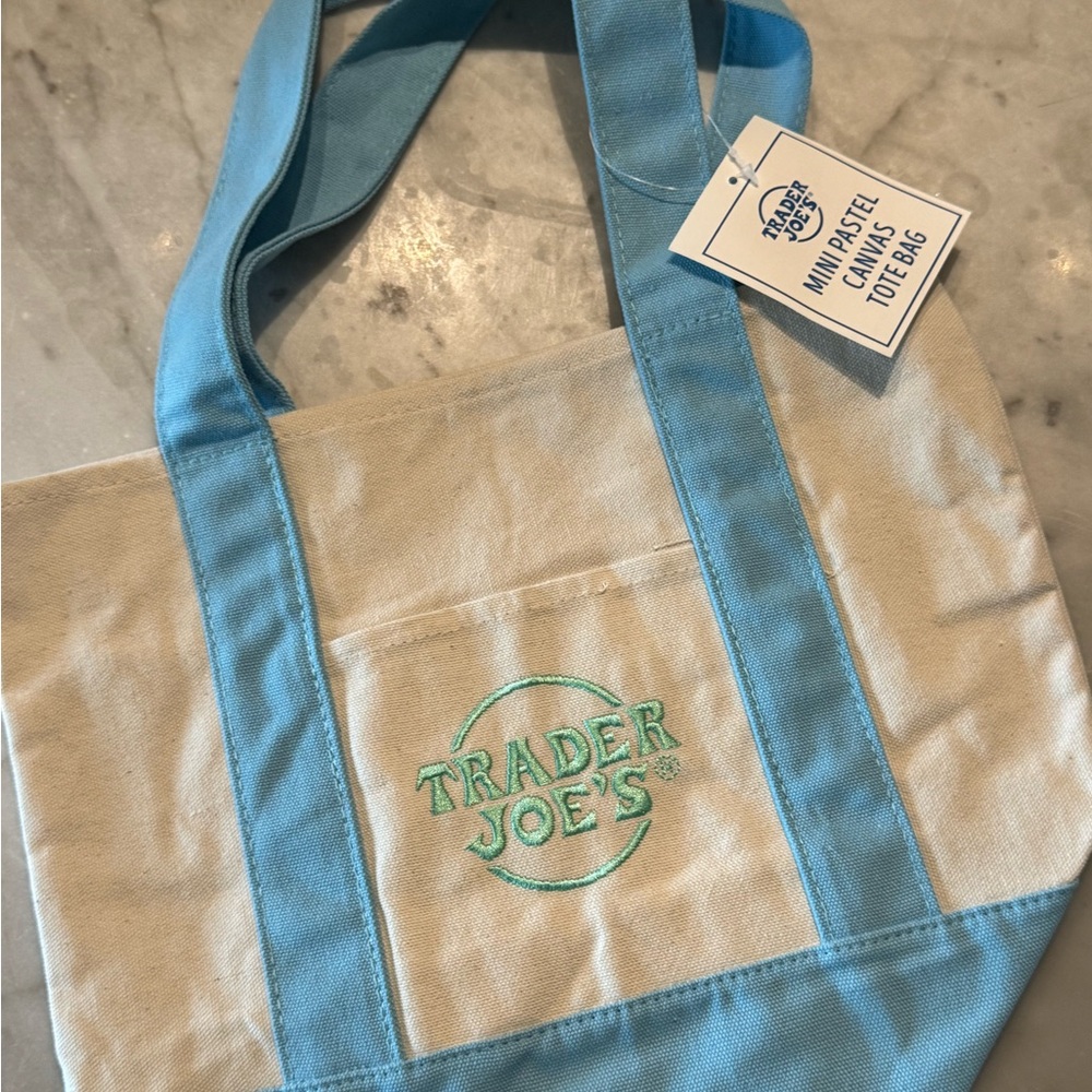 Trader Joe's Mini Pastel Canvas Tote Bag